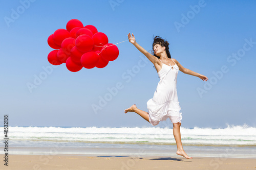 Photo: Running and Jumping with ballons Running and Jumping with ballons