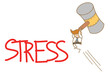 cartoon character of  man smashing stress