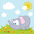 Elephant and worm vector