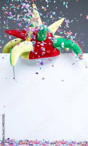 Photo: Blackboard for carnival with cap Blackboard for carnival with cap