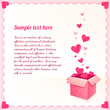 Greeting card with ornate box of hearts and lacy frame