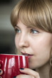 Young Woman with Beautiful Blue Eyes