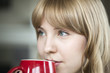 Young Woman with Beautiful Blue Eyes