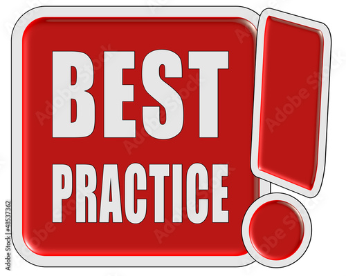 Illustration: !-Schild rot quad BEST PRACTICE !-Schild rot quad BEST PRACTICE