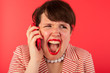 Angry phone call on the smartphone