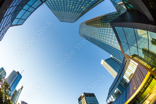 Photo: perspective of skyscrapers in Frankfurt perspective of skyscrapers in Frankfurt