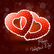 Illustration of Pair of Valentine Heart on Abstract Background