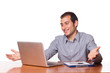 Young Man Working with Computer