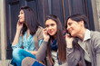 Group of Women Talking on Mobile Phone