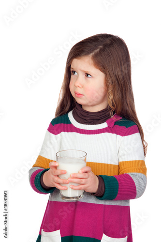 Photo: Pretty girl with a milk glass Pretty girl with a milk glass