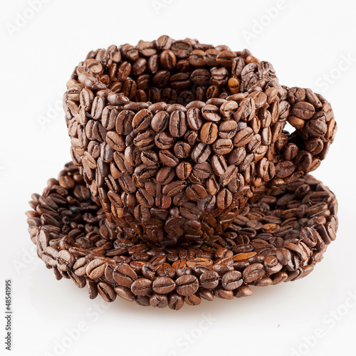 Photo: Concept coffee cup on white background Concept coffee cup on white background
