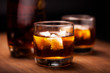 Rumgläser vor Rumflasche