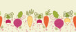 Vector root vegetables horizontal seamless pattern background