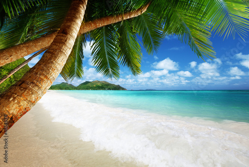 Photo: beach at Prtaslin island, Seychelles beach at Prtaslin island, Seychelles