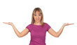Attractive girl with the arms extended