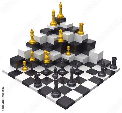 Illustration: Chess game win 3D challenge Chess game win 3D challenge
