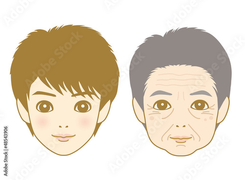 Vector: エステ 老化 男性 エステ 老化 男性