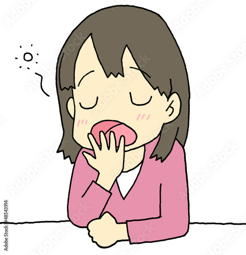 Illustration: あくび女性 あくび女性