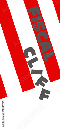 Illustration: fiscal cliff words falling fiscal cliff words falling