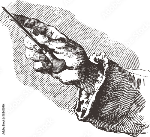 Vector: Hand old engraving Hand old engraving