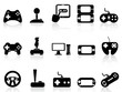 video game and joystick icons set
