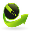 bouton crayon flêche verte