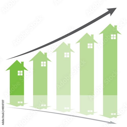 Vector: green home stock graph green home stock graph