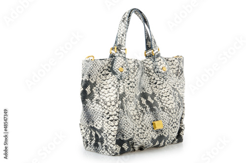 Photo: Nice elegant woman bag isolated on the white Nice elegant woman bag isolated on the white