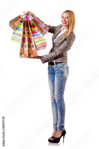 Photo: Young woman with shopping bags Young woman with shopping bags