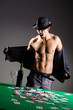Naked broke businessman in casino