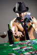 Naked broke businessman in casino