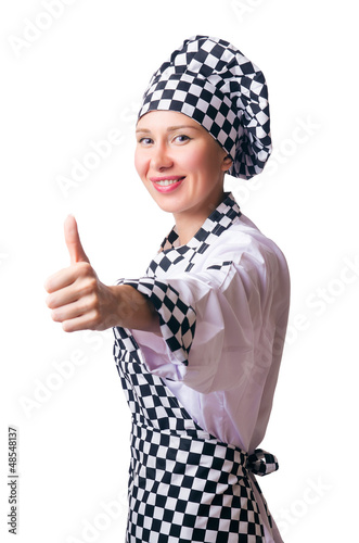 Photo: Happy cook isolated on the white Happy cook isolated on the white
