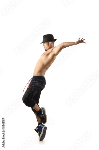 Photo: Nude dancer isolated on the white Nude dancer isolated on the white