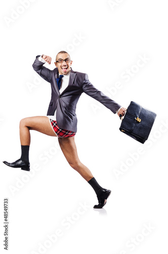 Photo: Nude businessman in business concept Nude businessman in business concept