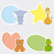 Vector: Pegatinas animales. Espacio para texto Pegatinas animales. Espacio para texto