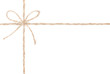 Rope bow. Jute wrapping collection for present. Close up.