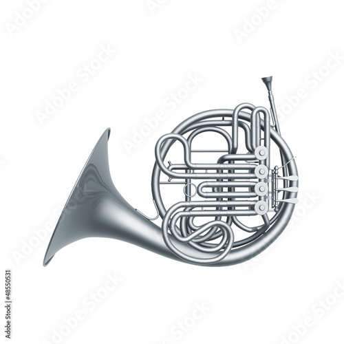 Illustration: silver french horn silver french horn