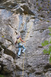 Female rock climber