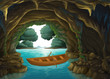 A boat in the cave