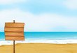 A blank wooden signboard