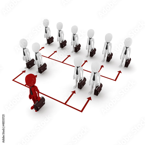 Illustration: 3d man business network 3d man business network