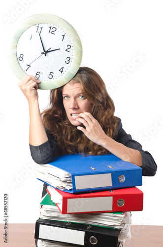 Photo: Busy woman worker in the office Busy woman worker in the office