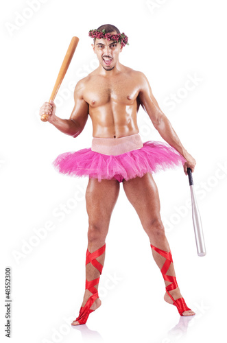 Photo: Muscular ballet performer in funny concept Muscular ballet performer in funny concept