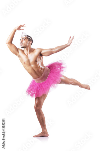 Photo: Muscular ballet performer in funny concept Muscular ballet performer in funny concept