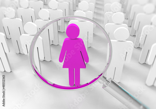 Illustration: Busqueda con lupa mujer Busqueda con lupa mujer