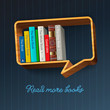 Bookshelf form of speech bubble, vector Eps10 illustration.