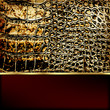 Leather background with golden elements.