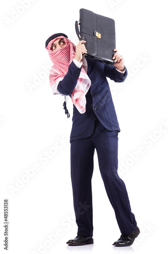 Photo: Arab businessman isolated on white Arab businessman isolated on white