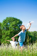 Happy children on meadow