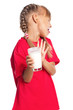 Little girl with glass of milk